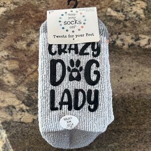 Keep your socks on! Crazy Dog Lady Gripper Socks NWT